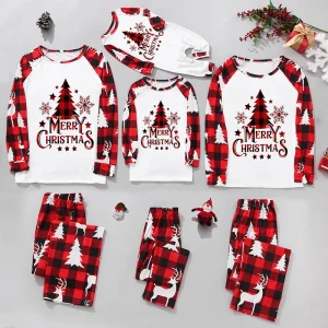 Christmas Family Matching Outfits Mom Dad Kids 2 Pieces Pajamas Set